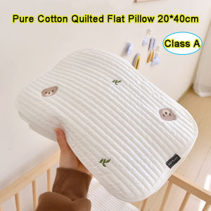 Cartoon Baby Flat Pillow Pure Cotton Quilted Newborn Protection Pillow Infant Anti-spitting Milk Pillow