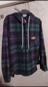 Ligard hoodie kemeja anak flanel lengan panjang usia 1-15 tahun