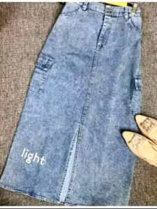 Rok jeans wanita - Highwaist rok jeans - Rok jeans style skirt theana cargo terbaru