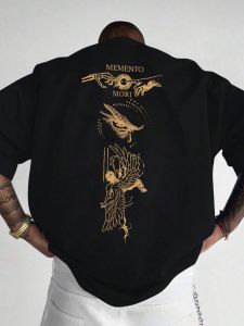 Hot selling new summer mens personalized character print breathable and comfortable round neck T-shirt outdoor casual top