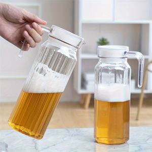 1.1L Large Capacity Water Jug Plastic Transparent Juice Tea Milk Kettles Bar Party Wine Beer Bottle Kitchen Drink Storage Pot
