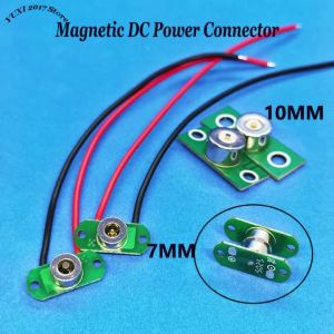 7/10mm Magnetic Pogo Pin DC Power Connector 3A Male Female Spring Loaded Socket With Mounting Holes For LED Lights