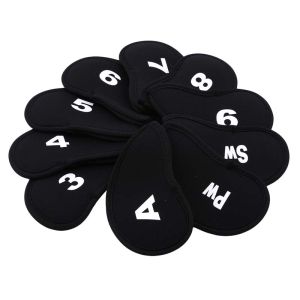 10pcs Golf Head Covers Club Iron Protector Neoprene Headcover Golf Accessory Black Golfer Light Gift For Golfers Three Colors