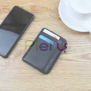 Ví Da Mini Đựng Thẻ ATM Có Khoá Kéo 9 Ngăn Nhỏ Gọn Chất Liệu PU Leather