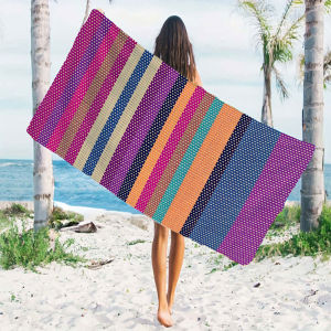BILIBILI | colorful woven stripe Beach Towels Ultra Lightweight Quick Drying Super Absorbent Summer Essential Fast-Drying Towel for Beach