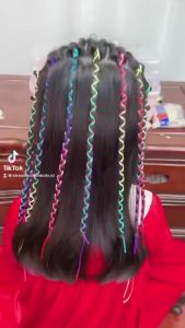 AKSESORIS HIASAN JEPIT RAMBUT ANAK PEREMPUAN / CEWEK / CEWE / TALI KEPANG / RAINBOW / WARNA WARNI / JEPITAN