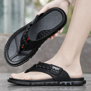 Flip Flops Mens Plus Size 46 Summer Outwear Fancy Dad Leather Slippers 47 Beach Soft Bottom Non Slip Abrasion Resistant Sandals