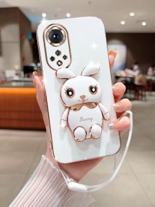 Huawei Nova9 Cute Rabbit Stand Phone Case Full Cover Shockproof Fashionable Creative Silicone Protective Shell for Nova9Pro SE