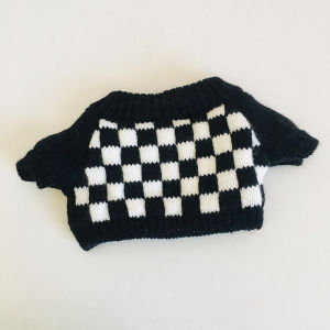 Medium Size Teddy Bear Clothes Set Lena Joint Bear Plaid Sweater Jeans Outfit for Dolls Cotton Plush Toy Kids Clothing