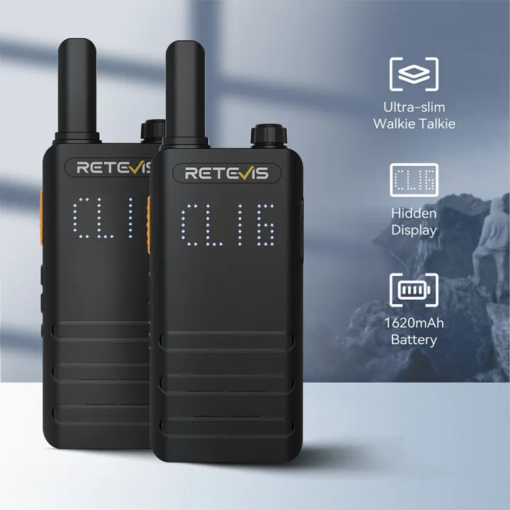 Retevis B3H/B63H Portable Mini Two Way Radio FRS/PMR446 Profesional Handheld 2 Way Radios with Hidden Display, Rechargeable, Emergency Alarm, Ultra-Thin for
