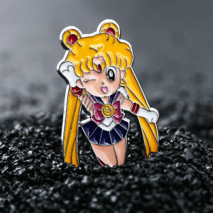 Magical Sailor Girl Cosplay Enamel Pins Fashion Colorful Moon Brooch Cute Cartoon Badge for Friends Jewelry Gifts Tsukino Usagi