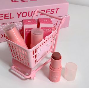 3 màu Matte mặt Blush Stick lâu dài kem tự nhiên má đường viền Tint Blush trang điểm khoáng sản Đỏ hồng mỹ phẩm
