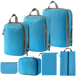 Travel Compression Storage Bag Set of Seven Digital Toiletry Cosmetic Organizer Bag Household Storage Tools by Other