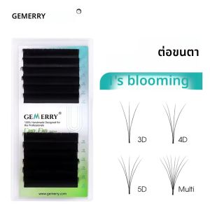 GEMERRY C/D โค้ง Easy พัดลม Lashes Bloomming นุ่มน้ําหนักเบา Stable Curl ขนตา Fanning DIY Volume Faux Mink
