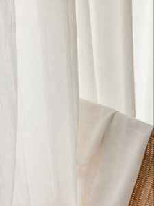 JINCHAN | Antibacterial Jacquard White Sheer Curtains