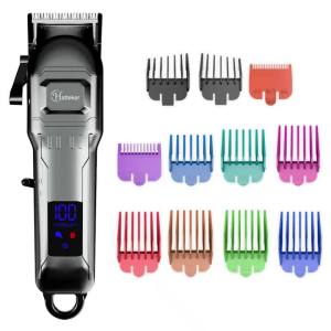 HATTEKER Tông Đơ Cắt Tóc Điện Chuyên Nghiệp Cho Nam USB Không Dây Tông Đơ Với Nhiều Đầu Phun Màn Hình LED Hiển Thị Lưỡi Dao Bằng Thép Không Gỉ Bộ Dụng Cụ Làm Tóc