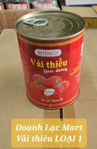 [Bitraco] Vải thiều Thanh Hà đóng hộp (lon giấy)/ vải lon 565gr Trái dày giòn ngọt thanh Topping