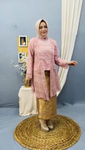 Setelan Kebaya Kutu Baru Muslim dan Rok Songket/Kebaya Wanita Modern