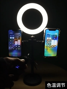 Ringlight 16cm Plus Tripod Handphone 2 Holder Tripod Meja Live Stream dengan Lampu