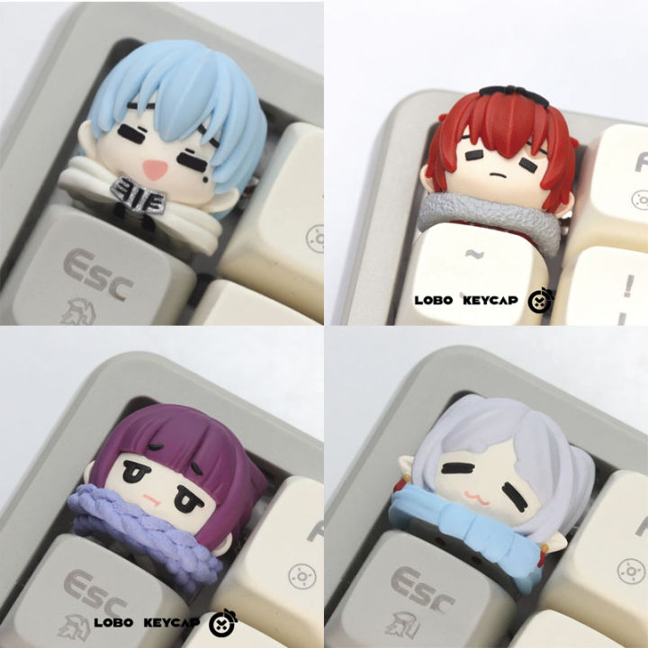Beyond Journey's End Anime Keycaps Cute Resin Artisan Keycap Frieren Phelan Cherry Profile Keycaps for Mechanical Keyboard Gifts