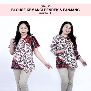 Blouse Batik Big Size Wanita Atasan Batik Lengkap S-M-L-XL-2L-3L-4L-5L-6L-7L Model Blus Jumbo Seragam Batik / Atasan Formal Kantor Kerja Bahan Katun Wanita / Blus Batik Big LD 140 / Atasan Batik Wanita Jumbo / Pakaian Wanita Kekinian