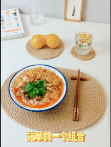 Straw Placemats Dining Table Durable Stylish Natural Woven Home Kitchen Lightweight Alas Meja Makanan Rumah 草编餐垫