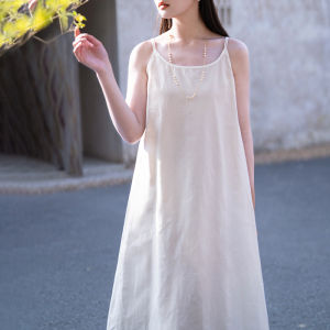 Comfortable Silk And Cotton Blend Camisole Dress Original Design Hangzhou Yuezhe Womens Fashion Spring Summer Long Dress
