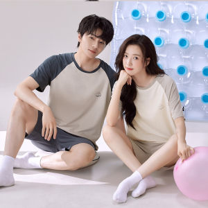 miiow | Couples Summer Lightweight Short Sleeve Sleepwear Cat Person Modal Home Clothes Set For Men And Women Breathable Comfortable