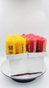 Đèn Cầy Trụ Phá..o Loại Lớn Cháy Lâu Trụ Tròn 9x22x9cm Đồ Thờ Cúng Thiên Lộc - Hộp 5 Cặp Nến