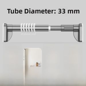 Bathroom Curtain Rod Single Pole Expandable No Drilling Required Roman Pole Partition Curtain Support Rod without Nails