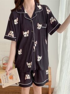 plus Size Ice Silk Short Sleeve Sleepwear Womens Summer Lightweight Home Clothes Set with Cool Feeling Modal Fabric Shorts