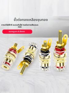 kuicc | Copper Gold-Plated Transparent Crystal Banana Socket Connector 4mm