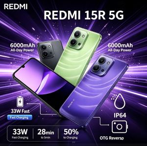 Redmi | Redmi 15R 8+256GB Unlocked Dual SIM Mobile Phone 6.9 LCD Display Dimensity Processor 13MP Camera 6000mAh Battery New 2026