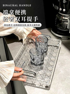 Khay Đựng Đồ Acrylic Hình Chữ Nhật Sang Trọng Dùng Trong Nhà Tắm Phòng Khách Tiệm Làm Đẹp Đựng Tách Trà Cốc Nước Đồ Dùng Ăn Uống
