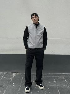 Advanced Pure Color Outdoor Casual Pants Mens Straight Leggings Slimming Long Trousers Knife Edge Comfortable Polyester Fiber