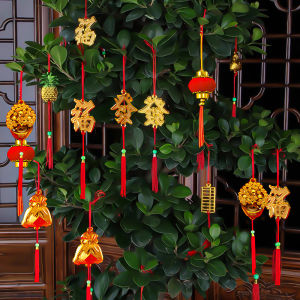 6PCS Chinese New Year Decoration Pendant Non-woven Chinese Style Decoration Spring Festival Home Hanging Decoration Gift