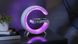 HOL Bluetooth Speaker 15W LED Atmosphere RGB Light Wireless Charger Desk Lamp Lamp Smart Speaker