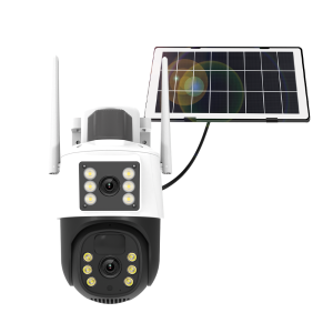 Tuya Smart 4MP+4MP 8MP Dual Lens Battery Solar WiFi Dual Screen Human Motion Tracking Outdoor Security Surveillance FHD Camera