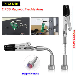 Toolour Adjustable Helping Hand with Magnetic Base Third Hand Solder Aid Soldering Wire Station Stand with Alligator Clips