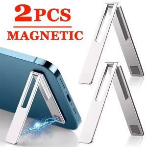 EOENKK | Magnetic Ultra Thin Foldable Mobile Phone Holder Bracket Metal Alloy Desktop Cell Phone Stands Universal Phone Support Kickstand