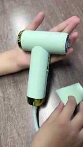 Mini High-Speed Hair Dryer For Dormitory Outdoor Travel Portable Negative Ion Bladeless Electric Static Sonic Dry Blow Dryer
