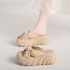 Elevated Thick Heel Platform Slippers for Women Summer Outdoor Wear Matching Skirts Casual High-End Feeling Ladies Sandals