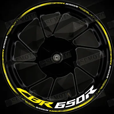 ป้ายตกแต่งสีสะท้อนแสงความหนาสูงสำหรับ Honda CBR650R ป้ายตกแต่งขอบล้อรถจักรยานยนต์ที่ทนทานต่อการซัก