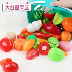 Đồ chơi cắt rau củ quả bằng nhựa hàng đẹp 30 chi tiết tặng kèm giỏ đựng
