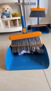 Brush And Shovel Broom And Dustpan Combination Set Vertical Folding Soft Fur Non-viscous Sweeping Broom 2 Pcs /set
