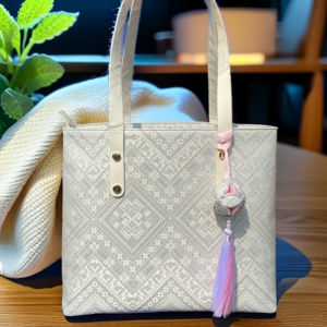 Free Large Commuter Tote Bag Ethnic Style Work Fashionable Shoulder Bag Handbag Non-Foldable Double Handle Leather Strap