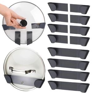 YESPERY Pot Lid Holder Wall-Mounted Hanging Holder for Pan Pot Cover Rack Plastic Kitchen Storage Rack Kitchen Organizer