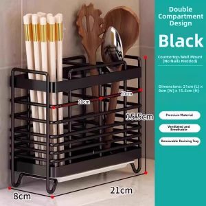 NIFENG | Tabletop and Wall-Mounted Cutlery Organizer Drying Rack
