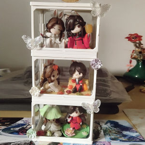 Treasure Box Display Case for Figurines Dolls Toys Storage Organizer Box Glass Material Bedroom Use Children Friendly Size