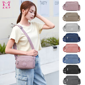 Mindesa Casual Nylon Crossbody Bag Womens Single Shoulder Mobile Phone Bag Multi-Layer Waterproof Leisure Fashion Bag